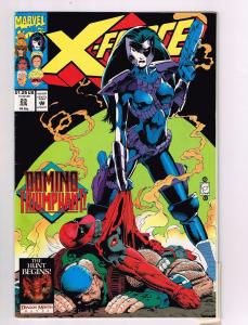 X-Force # 23 VF/NM 1st Print Marvel Comic Book Deadpool Domino Miscut Error J28