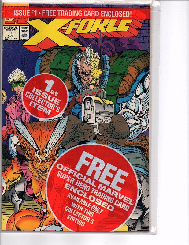 Marvel Comics X-Force Vol. 1 #1 Complete Bagged Set All 5 cards Rob Liefeld