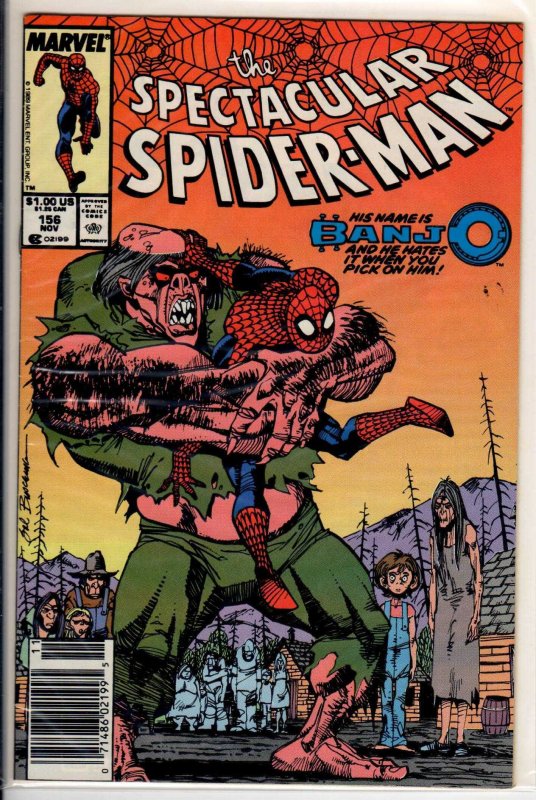 The Spectacular Spider-Man #156 Newsstand Edition (1989) 8.5 VF+