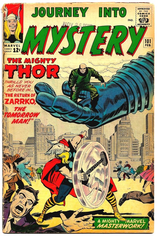 JOURNEY INTO MYSTERY #101 (Feb1964) 3.5 VG-  The return of The TOMORROW MAN!