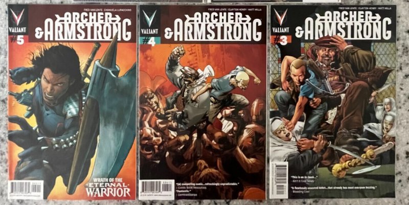 4 Valiant Comic Books Archer & Armstrong 3 4 5 Armor Hunters FCBD J909