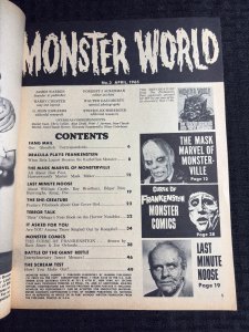 1965 MONSTER WORLD Magazine #3 FN+ 6.5 Curse of Frankenstein / She Creature
