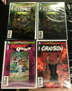 ASSORTED DC #1'S HOLOS 4PC LOT (NM) GI ZOMBIE! GRAYSON! JOKER & QUINN CVR! 2014