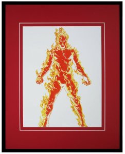 Human Torch Framed 16x20 Alex Ross Official Marvel Poster Display Fantastic Four