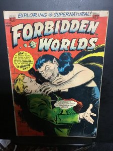 Forbidden Worlds #15 (1953) Midgrade Vampire Cat cover! VG/FN Wow