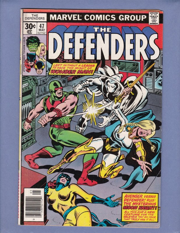 Defenders #47 VG/FN Moon Knight Front/Back Cover Scans Marvel 1977