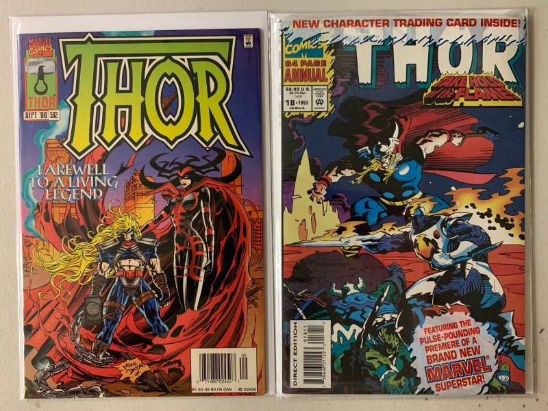 Thor 1st series comics lot #446-502 + 1 annual 26 diff avg 6.0 (1992-96)
