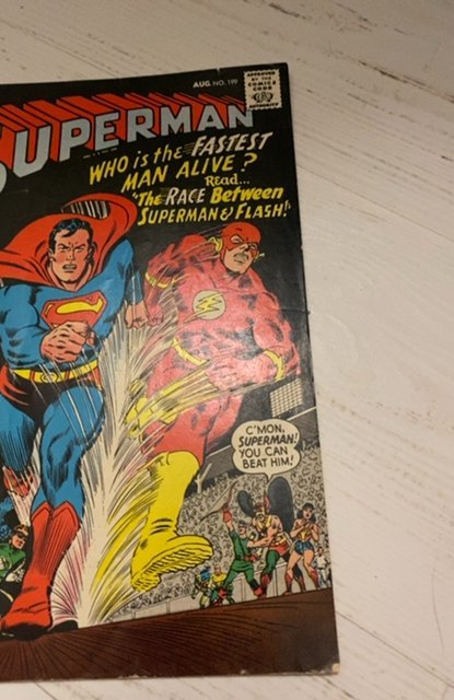 Superman #199 (1967)1st Superman/flash race nice solid book