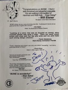 Original Vintage 1992 JEFF SMITH Bone Sketch on Capital Distributor Sales Flyer!