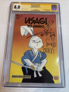 Usagi Yojimbo (1987) # 1 (CGC 8.0 SS WP) Signed & Sketch Stan Sakai !