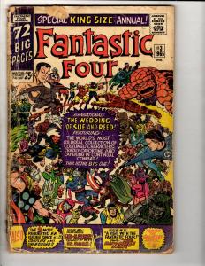 Fantastic Four Annual # 3 GD Marvel Comic Book Wedding Issue Human Torch RJ7