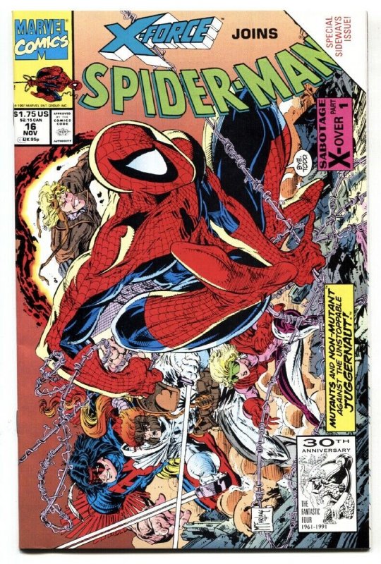 SPIDER-MAN #16  Marvel comic book Sideways issue 1991