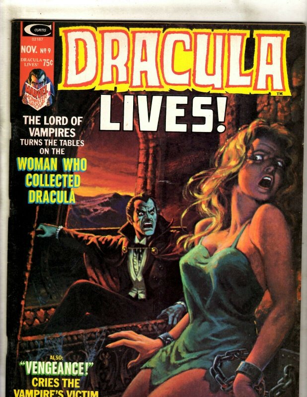 Lot Of 5 Dracula Lives Marvel Comic Book Magazines #7 8 9 10 11 Vampire Fear RS3