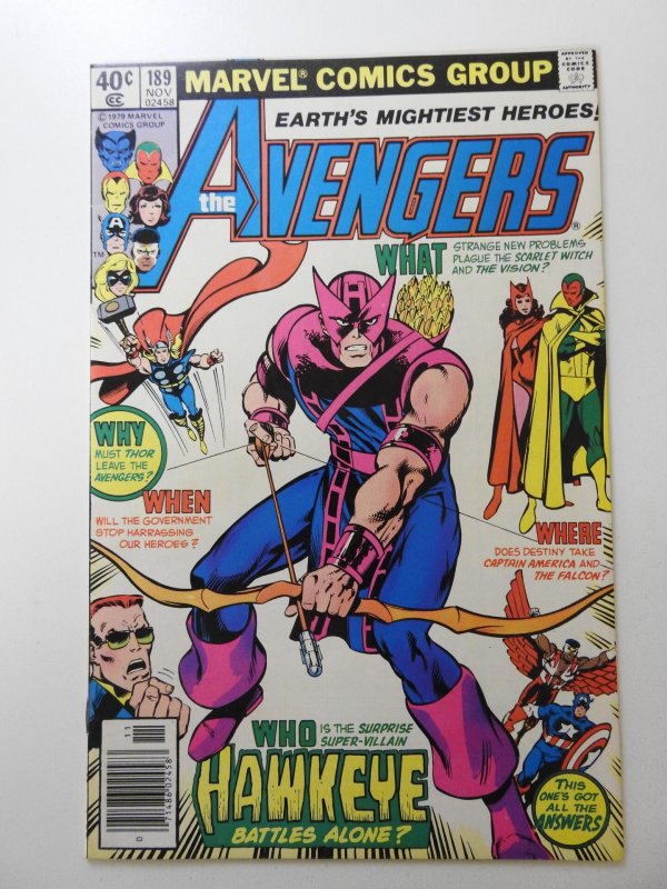 The Avengers #189 (1979) Awesome Issue! Beautiful VF Condition!