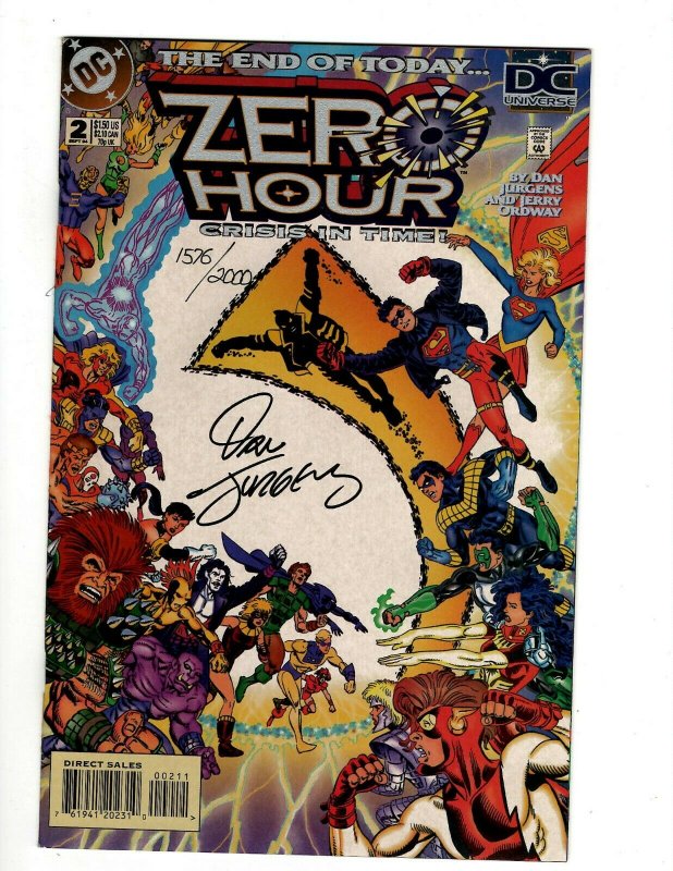 Zero Hour # 2 NM 1st Print SIGNED By Dan Jurgens WITH COA DC Comic Book OF2