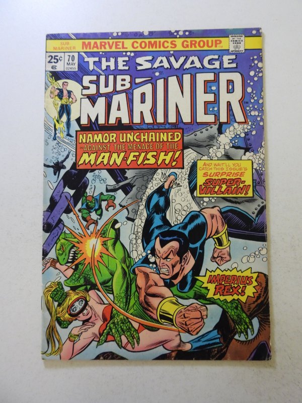 Sub-Mariner #70 (1974) FN condition MVS intact price written on back cover