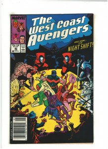 West Coast Avengers #40 VG 4.0 Newsstand Marvel Comics 1988 Hawkeye & Vision