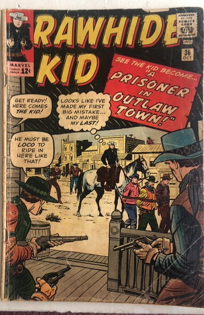 The Rawhide Kid #36 (1963)reader .. bad hombre issue!C all my 2GUN fun!