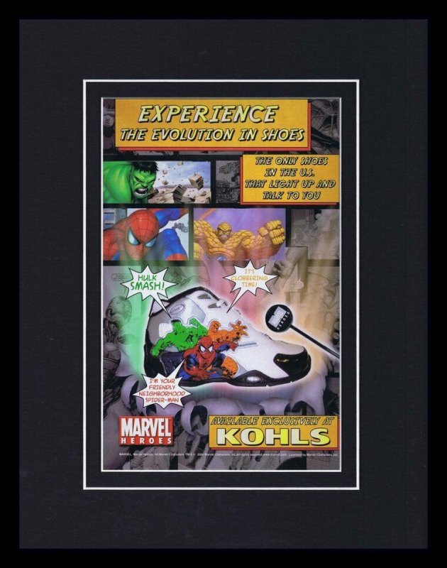 2004 Marvel Comics Shoes / Kohl's Framed 11x14 ORIGINAL Vintage Advertisement