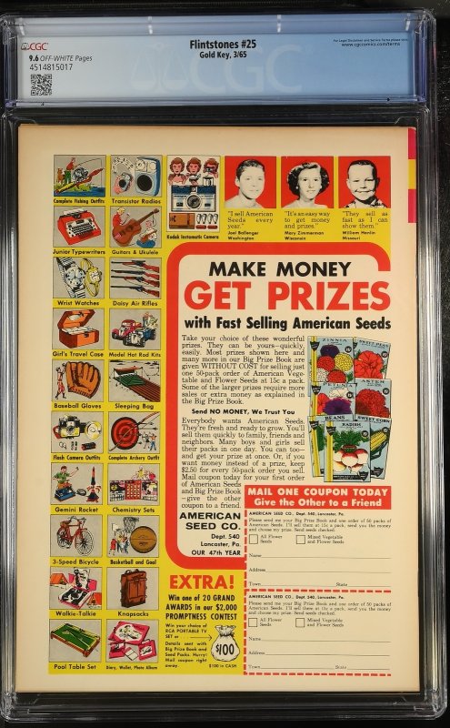 Flintstones #25  1965 - Gold Key -CGC 9.6 - Comic Book-4514815017