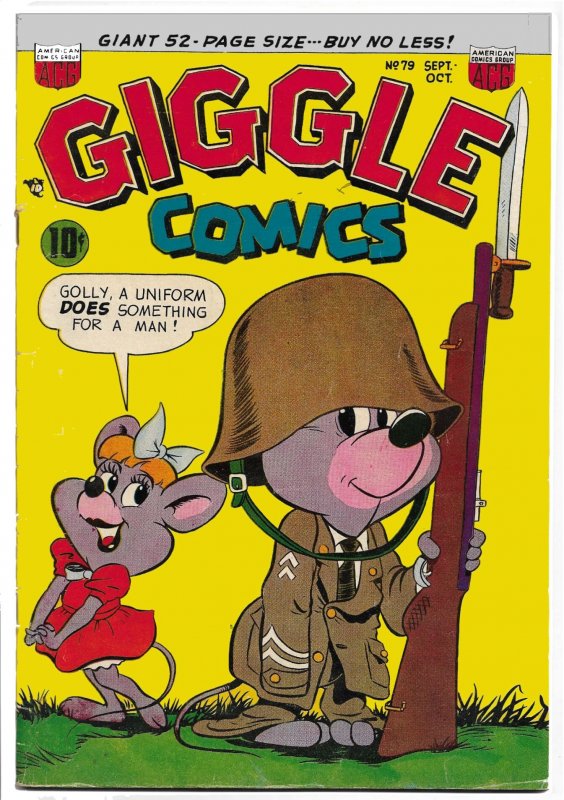 GIGGLE COMICS #79 (Oct1951) 7.0 FN/VF  Hultgren! Comic Animals in Action!