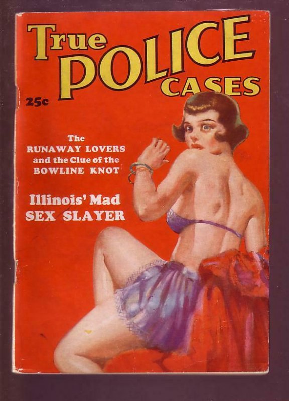 TRUE POLICE CASES '36 #1-GGA CVR- LURID VIOLENCE PULP FN