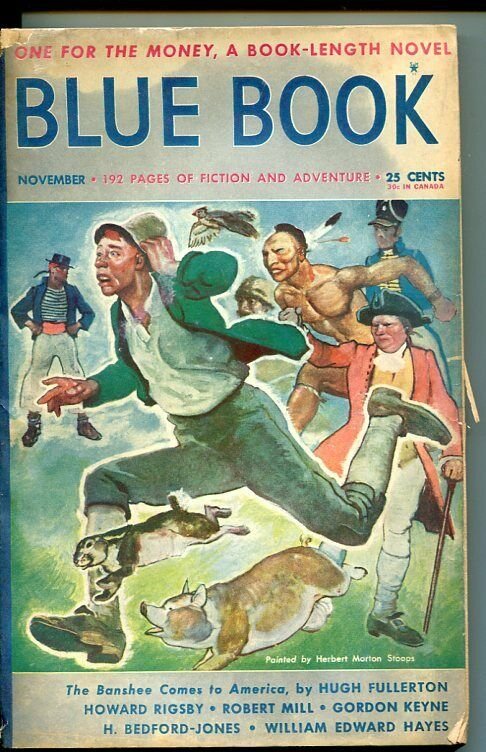 BLUE BOOK PULP-NOV 1940-VG/FN-STOOPS COVER-BEDFORD-JONES-RIGBY-BURNET VG/FN