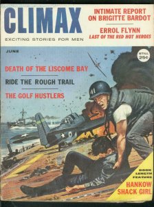 CLIMAX JUNE 1959-ERROL FLYNN-BRIGITTE BARDOT-WAR COVER VG
