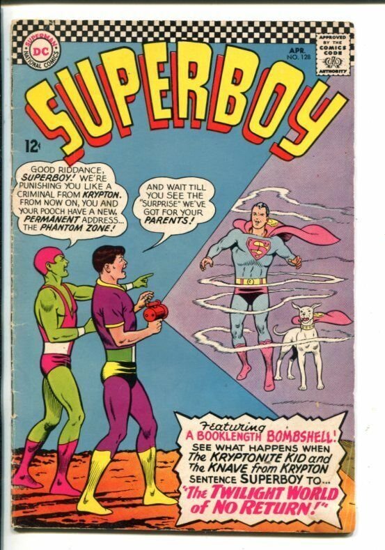 SUPERBOY #128-1966-DC-PHANTOM ZONE-vg