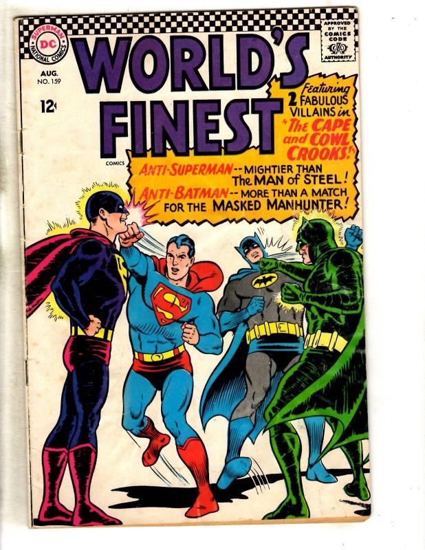 World's Finest Comics # 159 FN DC Silver Age Comic Book Batman Superman JL9