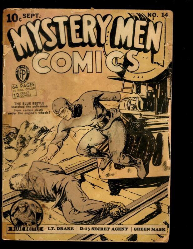 Mystery Men Comics #14 GD Faded Fox Features Syndicate Golden Age Comic Book NE1