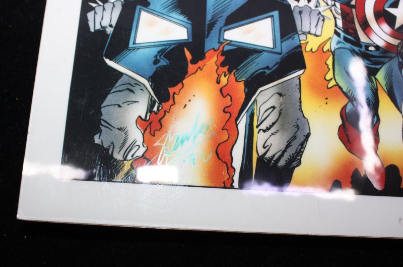 Marvel 1991 Annual Report Cover Print On Board - Signed by Stan Lee - 1992