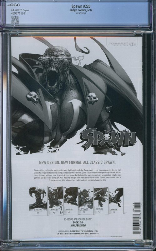 Spawn #220 CGC 9.6 - Sketch Cover