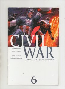 Civil War #6 - Captain America Falcon & Human Torch Cover - (Grade 9.2) 2006