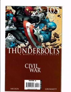 Lot Of 3 Thunderbolts Marvel Comic Books # 103 104 105 Civil War Tie-In J123