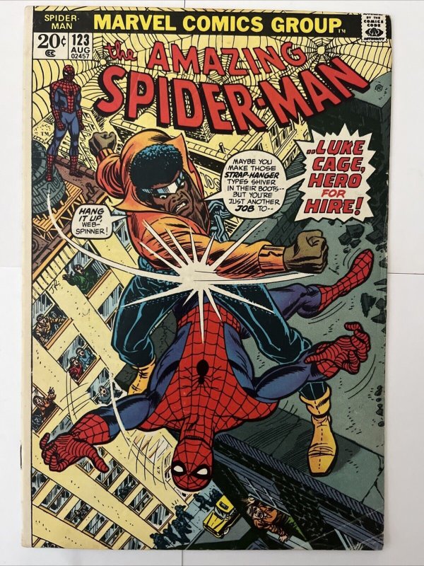 Amazing Spider-Man 123 5.0 (Marvel 1973) Gwen Stacy Funeral /Luke Cage Appear