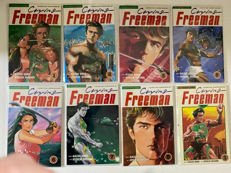 Crying Freeman lot Viz 21 different books 8.0 VF (late 1980s to mid 1990s) 