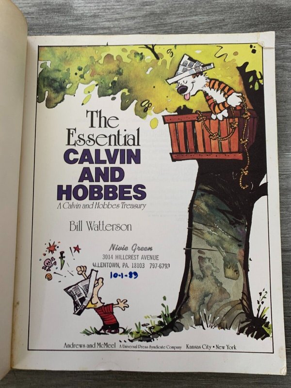 1988 THE ESSENTIAL CALVIN AND HOBBES by Bill Watterson SC VG/FN 5.0 McMeel
