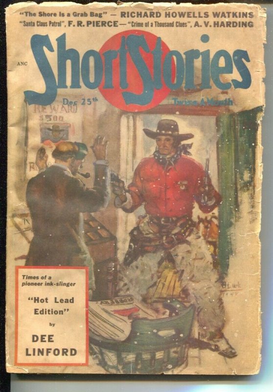 Short Stories 12/25/1948-Benton Clark western cover-Santa Claus Patrol-VG