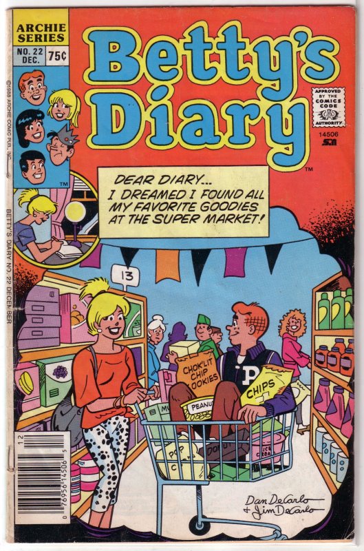 Betty's Diary   vol. 1   #22 GD (Archie) DeCarlo cover
