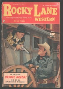 Rocky Lane Western #12-1950-Fawcett-B-Western film star photo cover-Slim Pick...