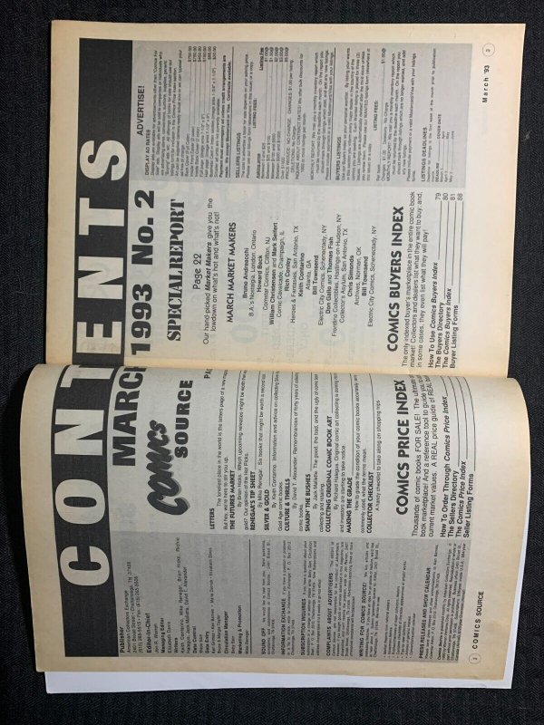 1993 COMIC SOURCE Marketplace Magazine #2 FN+ 6.5 Pitt / Swamp Thing