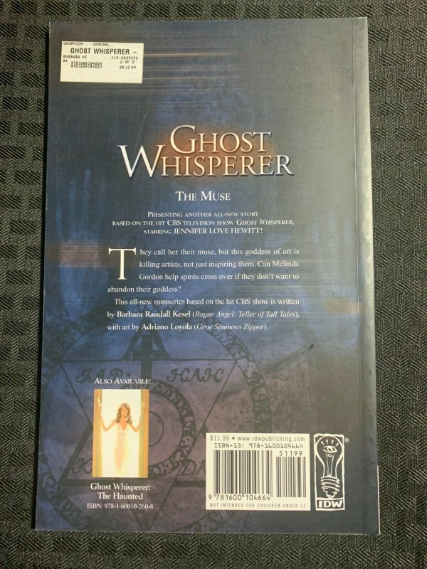 2009 GHOST WHISPERER The Muse TPB SC VF 8.0 IDW Photo Cover