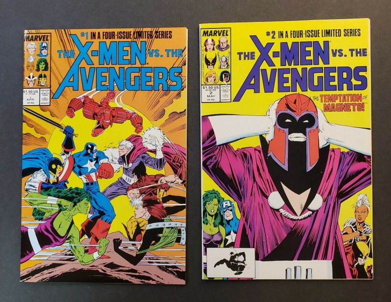 X-MEN VS. THE AVENGERS #1-4 COMPLETE SET MARVEL COMICS 1987 VF