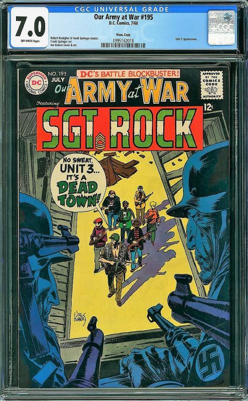 Our Army at War #195 (DC, 1968) CGC 7.0 Massachusetts Pedigree