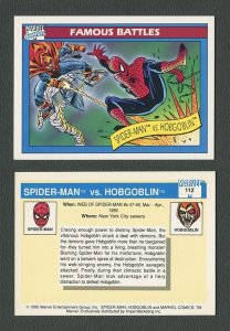 1990 Marvel Comics Card  #112 (Spiderman vs Hobgoblin)  NM-MT+