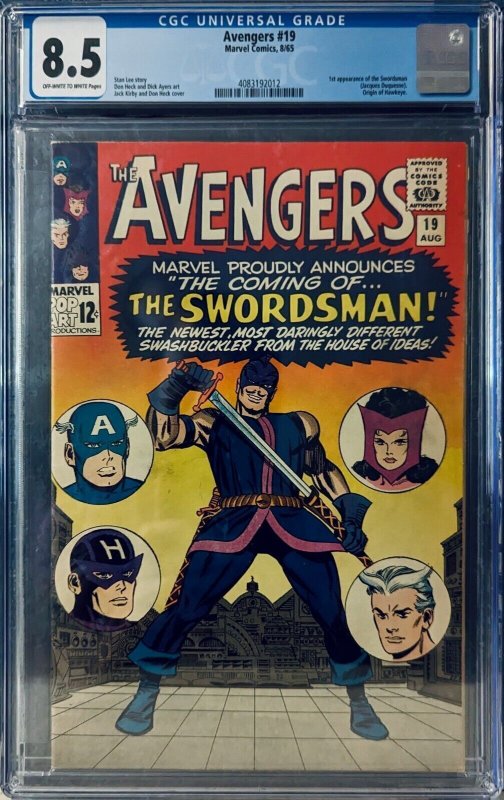 The Avengers (1963 1st Series) #19 - 1st Swordsman  - CGC 8.5