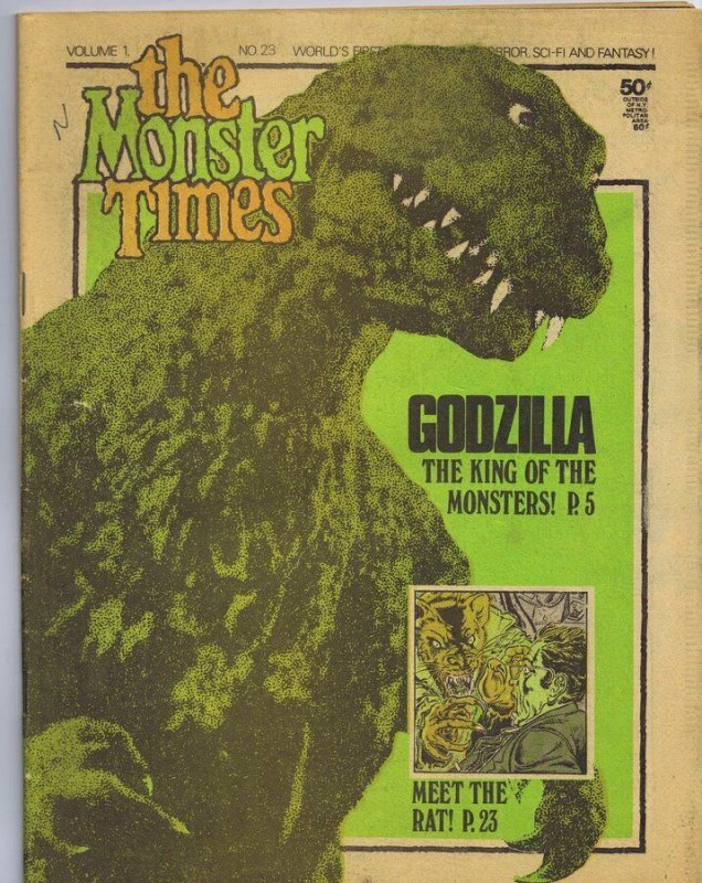 ORIGINAL Vintage 1973 The Monster Times Horror Newspaper Magazine #23 Godzilla