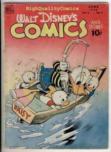 WALT DISNEY COMICS #93, VG-, Carl Barks, Mickey Mouse, 1948, Donald Duck,Fishing