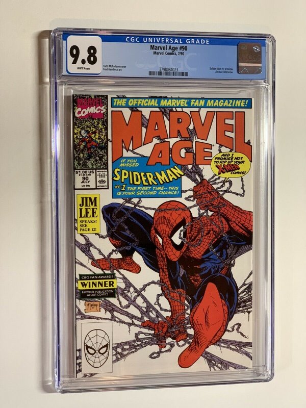 Marvel Age 90 cgc 9.8 Todd McFarlane cover art 1990